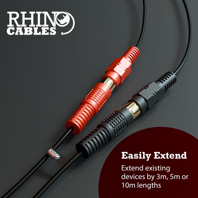 rhinocables 2 RCA Phono Extension Male Plug to Female Socket