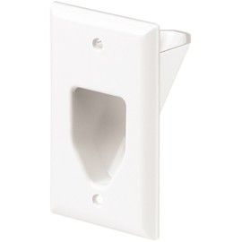 Eaton 35M1W-SP-L 1-Gang Recessed Multimedia Cable Wall Plate, White