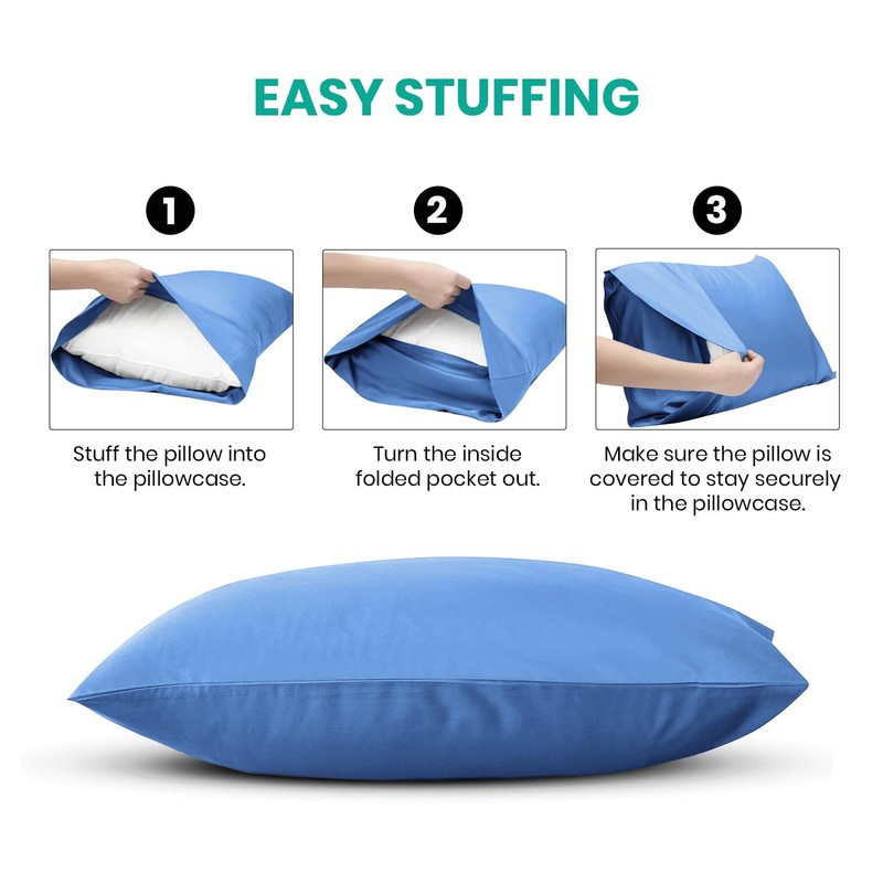 AMEHA 100% Brushed Microfiber Pillow Cases 2 Pack, Super Soft