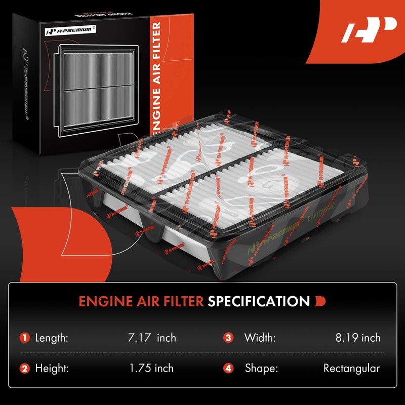 A-Premium 2-PC Engine Air Filter Compatible with Infiniti M35 2009-2010,