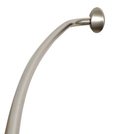 Zenna Home Aluminum Curved Shower Rod, Satin Nickel
