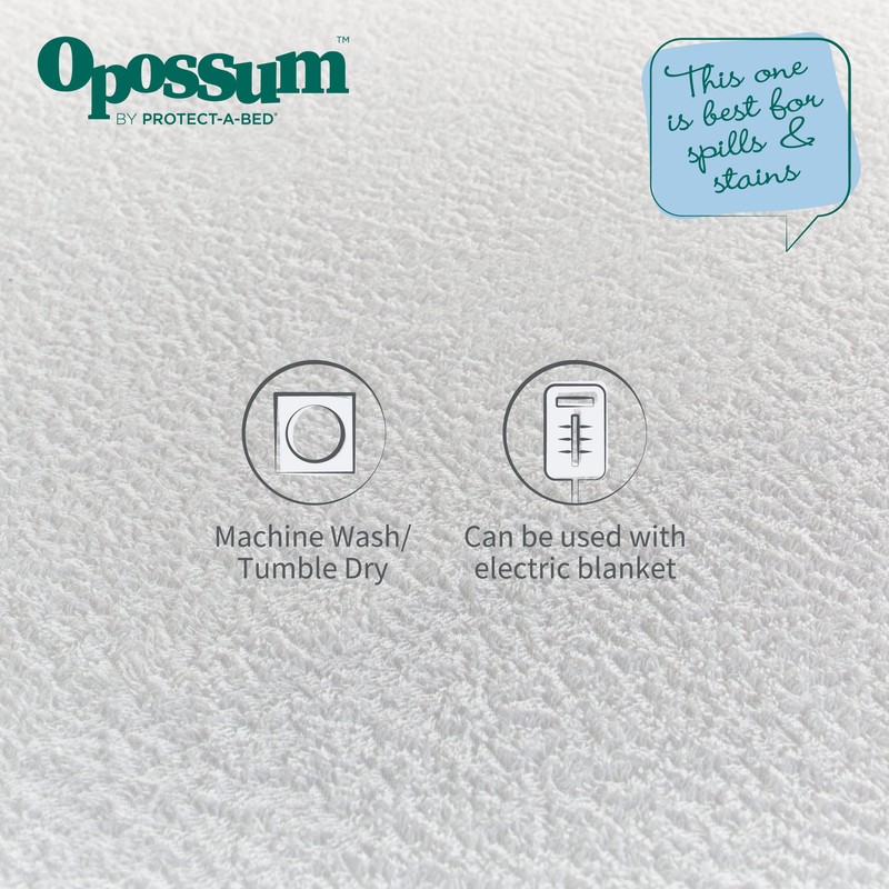 Opossum by Protect-A-Bed Cotton Terry Waterproof Pillow Protector, U Shaped