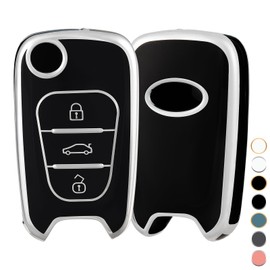 OFF WE GO Car Key Case Key Cover for Hyundai i30 i20 i10 ix20 ix35 Key Cover Key Box for Kia Sportage Ceed Soul Rio Picanto Venga Key Protection Housing Black Silver