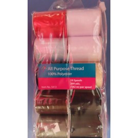 ALLARY All Purpose  100% Polyester Thread Package of 10 Assorted Colors #5413