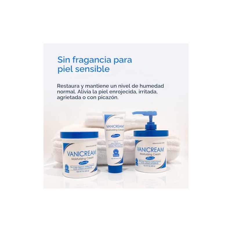 Vanicream Crema Hidratante Tubo Onzas Formulada Irritantes Comunes Piel Sensible