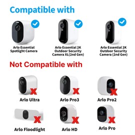 6W Solar Panel for Security Camera, Compatible withArlo Essential 2K Outdoor(2nd Gen)/Essential XL Camera(2nd Gen)/Essential Spotlight, USB C and Micro USB Plug, Weatherproof (2Pack)