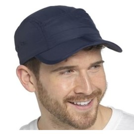 Outdoor World Unisex Folding Peak Baseball Cap One Size Fits All, Lightweight and Durable Headwear for Sunshine, Walking, Hiking, Sports, Running, Outdoor Activities, Everyday Wear (Navy)