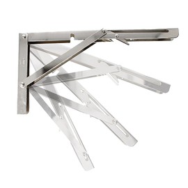 MS Beschläge Folding Shelf Brackets, 1 Pair of Folding Consoles, Folding Table Holder, Folding Brackets, Support Bracket, Steel Folding Supports, Wall Mounting (White, 200 mm x 110 mm)