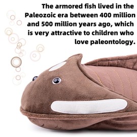 FRANKIEZHOU Simulated Ostracoderms Plush Animal, Lifelike 17.7" Ancient Creature Plush Toy, Soft Armored Fish Plush Toy,Girl's Toy, Children's Gifts