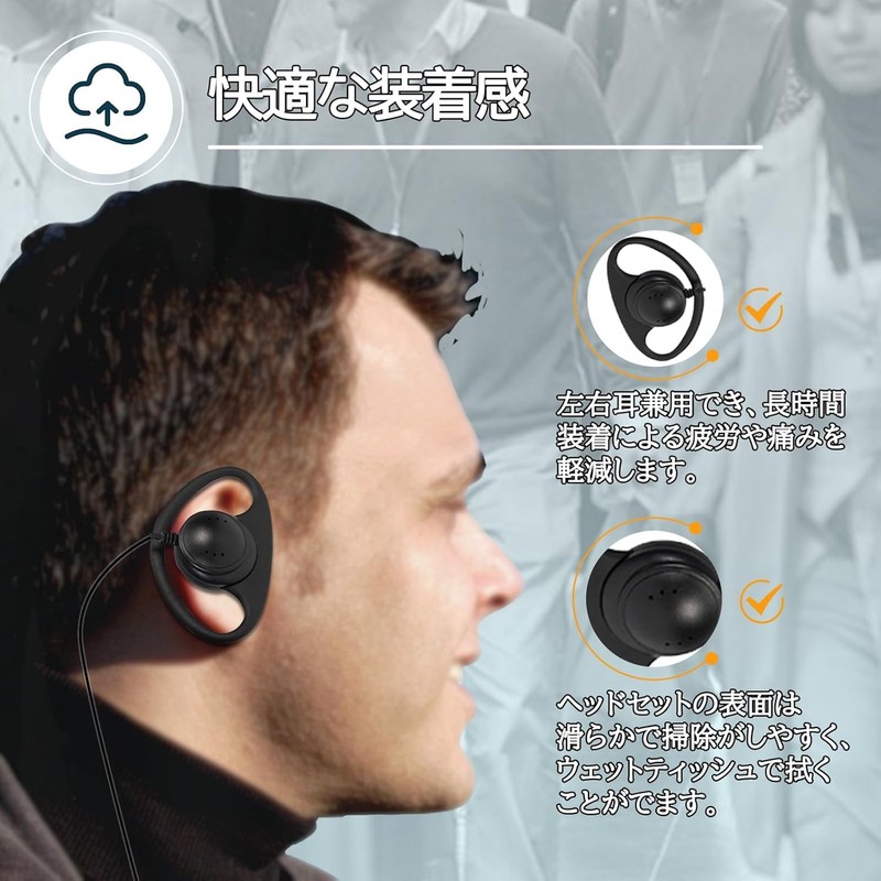 Retekess TT028 3.5mm Dia-3.5mm Single Ear Earbud Wired Type D