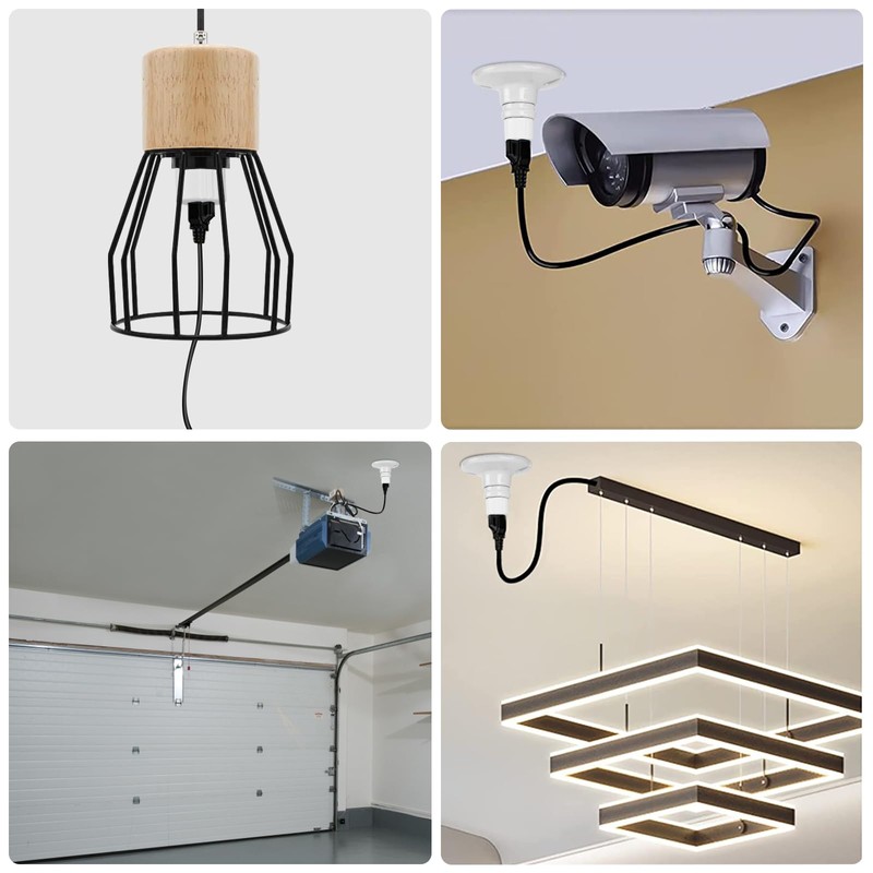 Outlet Light Socket Adapter,Screw in Outlet Socket,E26 Light Bulb to