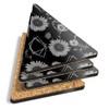 4 x Triangle Coasters - BW - Sunflower Terrarium Plant
