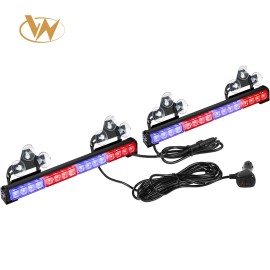 2x16.8 Inch Traffic Advisor Strobe Light Bar 32LED 26 Flash Patterns New Interior Safety Warning Lights Red/BlueLight Color: Red, Rated Power: 36, Beam Angle: Spot