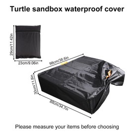 Waterproof Cover for Little Tikes Turtle Sandbox, 420D Oxford Cloth Turtle Sand Box Cover Windproof Outdoor Sandbox Protection for Kids Protect Sand and Toys, 38.6x34.7x11.8 inch