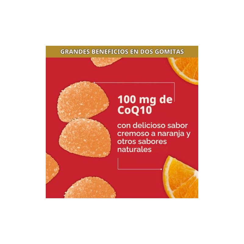 Gomitas CoQ10, Qunol CoQ10 100 mg, deliciosos suplementos de gomitas,
