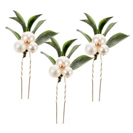 3pcs Hair Accessories for Braids Flower Hair Accessories Greenery Decor Bridal Hairpin Hair Jewelry for Braids Prom Headpiece Prom Hair Clips Hair Pin Bride Pearl Photo