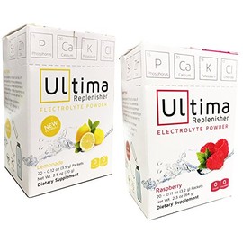 Ultima Replenisher Electrolitos en polvo, frambuesa y limonada, paquete de 40 paquetes                                                                