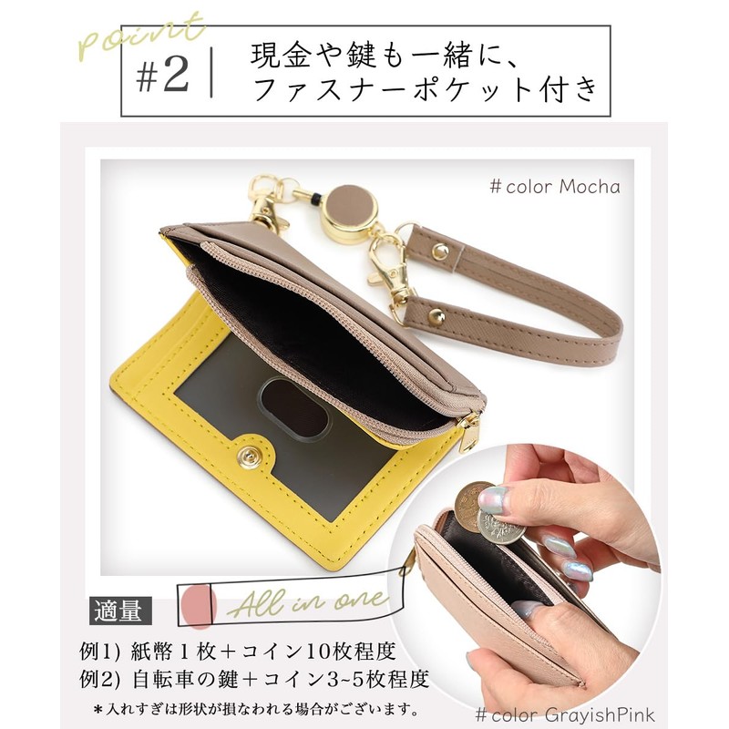 Honey&blue Pass Case, Commuter Wallet with Reel, Cute, Coin Purse,