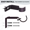 eletriace Curtain Rod Bracket Heavy Duty Adjustable Window Hardware Rod