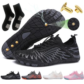 Barefoot Shoes Unisex with Copper, Conductive Socks & Insoles, Non-Slip Outdoor Breathable Comfortable Wide Arch Support Flexible Soft Orthopedist Grounding Allround Barefoot Shoes