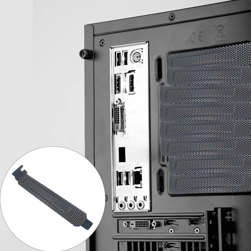 Runseaway 12PCS PCI Slot Covers Black Zinc-Plated Steel Vented Dust