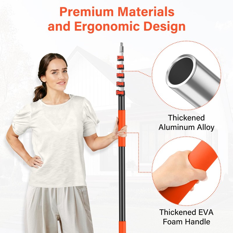 5-24FT Telescoping Extension Pole,Reach 30FT Extension Pole