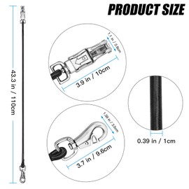 MIYABALA Bungee Horse Trailer Ties,36 Inch Long Bungee Cross Ties for Horses with Super Strong Quick Release Panic Snap and Bull Snap for Horse Trailer Accessories (Black 4 Pack)