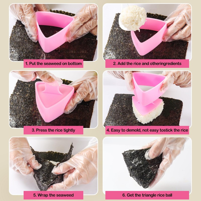 Onigiri Mold Set, 3 Pack Rice Ball Musubi Maker Press