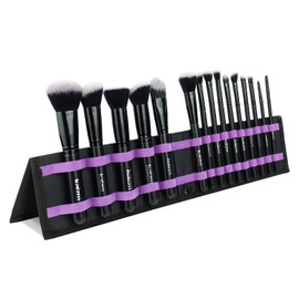 Make Up Brush Set Makeup Brush Set 15 Pieces Makeup Brush Sets with Foundation Brush, Powder Brush, Eyeshadow Brush, Concealer Brush, Blush Brush, Face Cosmetic Brush, Travel Bag, Fabric (Black)