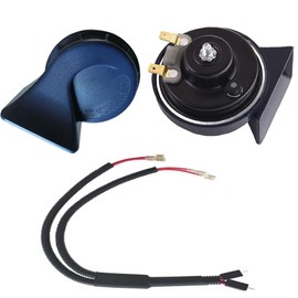 KYOUDEN Car Horn, Fork-Type Branch Harness Set, 12 V, Waterproof, Universal, 110 db, Treble/Bass Set of 2