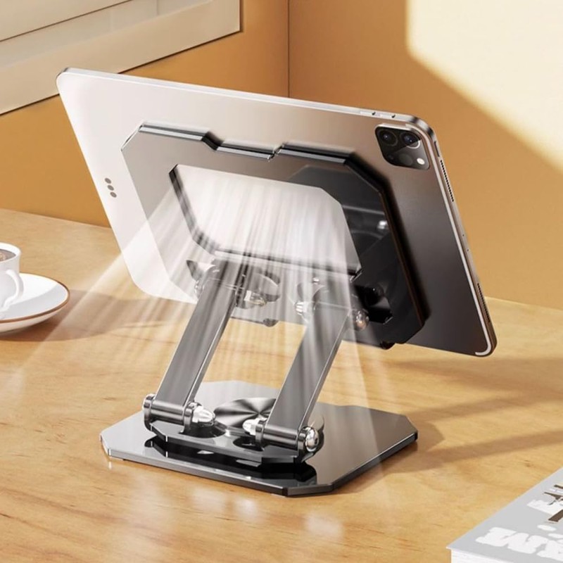 Hbluefat Metal Tablet Stand, Adjustable 360° Rotation Tablet Holder Compatible