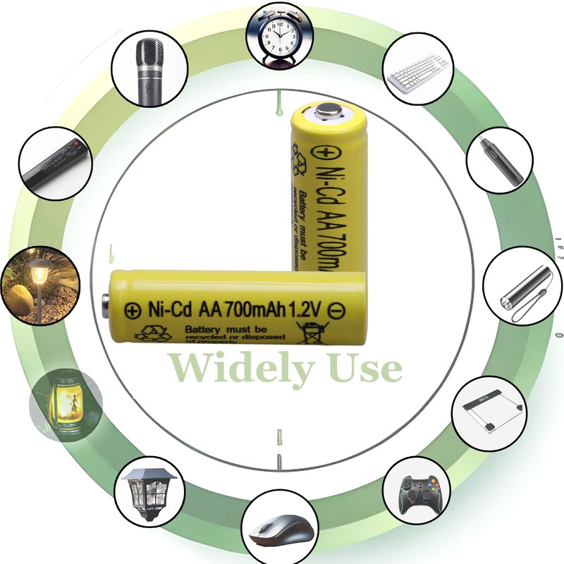 16 packs AA 700mAh 1.2V NiCd Rechargeable Batteries,Double A 1.2V