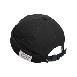 CLAPE Cotton Brimless Hat Fisherman No Visor Skull Beanie Docker Leon Harbour Hat Roll-up Edge Hip hop Hats Black