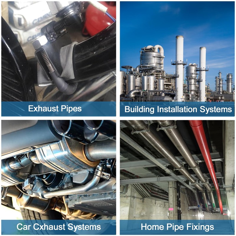 2 Pcs 65mm Exhaust Clamp, Heavy Duty Exhaust Clamps U