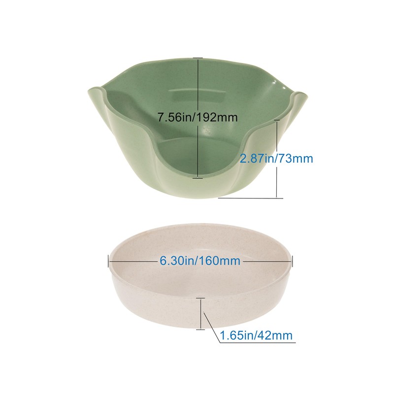 Plutreas Double Dish Pistachios Bowl, Snack Serving Bowl for Peanuts