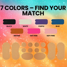 Anyhorse 22PCs Sun-Shield Patches – Cotton UV Strips in 7 Colors for Nose, Face & Body, Peel-and-Stick Outdoor Protection (02 White)