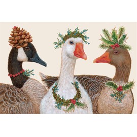 Hester and Cook Geese Paper Placemats for Dining Table - Vicki Sawyer Disposable Thanksgiving Paper Square Placemats for Autumn Fall Holiday Season - 24 Sheets Per Pad American Made