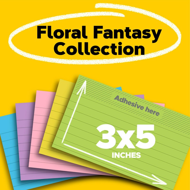 Post-it Notes, 3 in x 5 in, 5 Lined Sticky