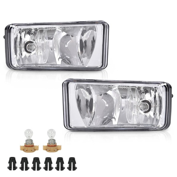 G-PLUS Left & Right Fog Lights w/Bulbs Compatible with Chevy