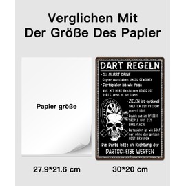 Putuo Decor Metal Sign Dart Rules - Funny Wall Decoration with Dartboard & Skull - Gift for Dart Players & Hobby Cellar
