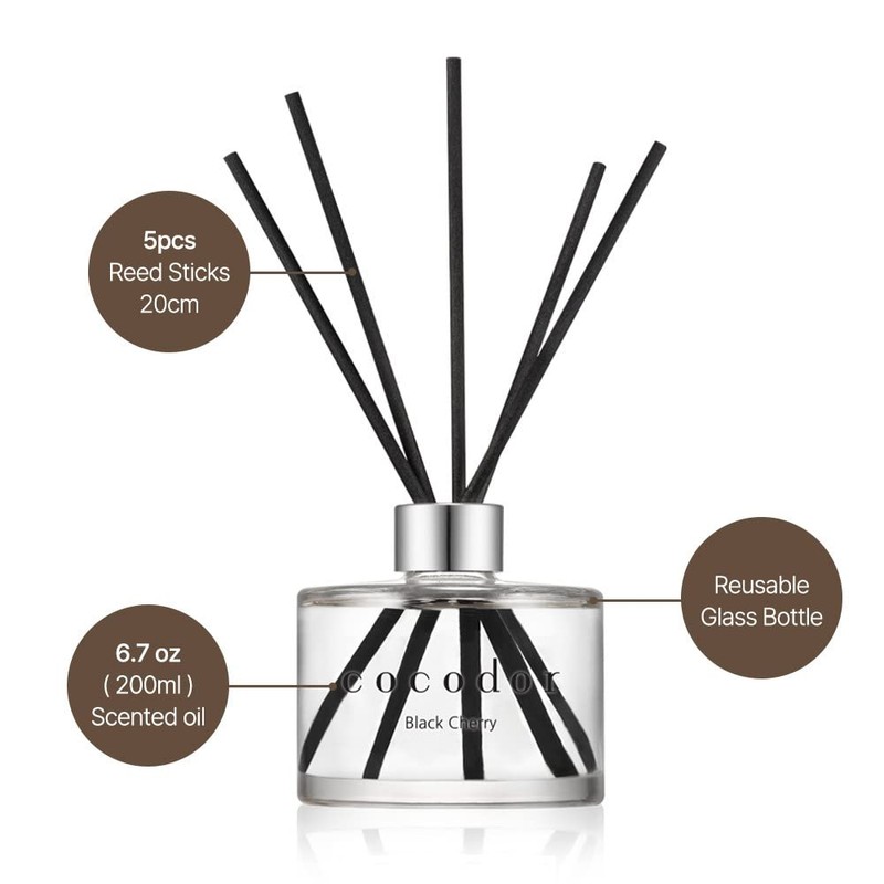 COCODOR Signature Reed Diffuser/Flower Blossom/6.7oz(200ml)/1 Pack/Reed Diffuser, Reed Diffuser Set,