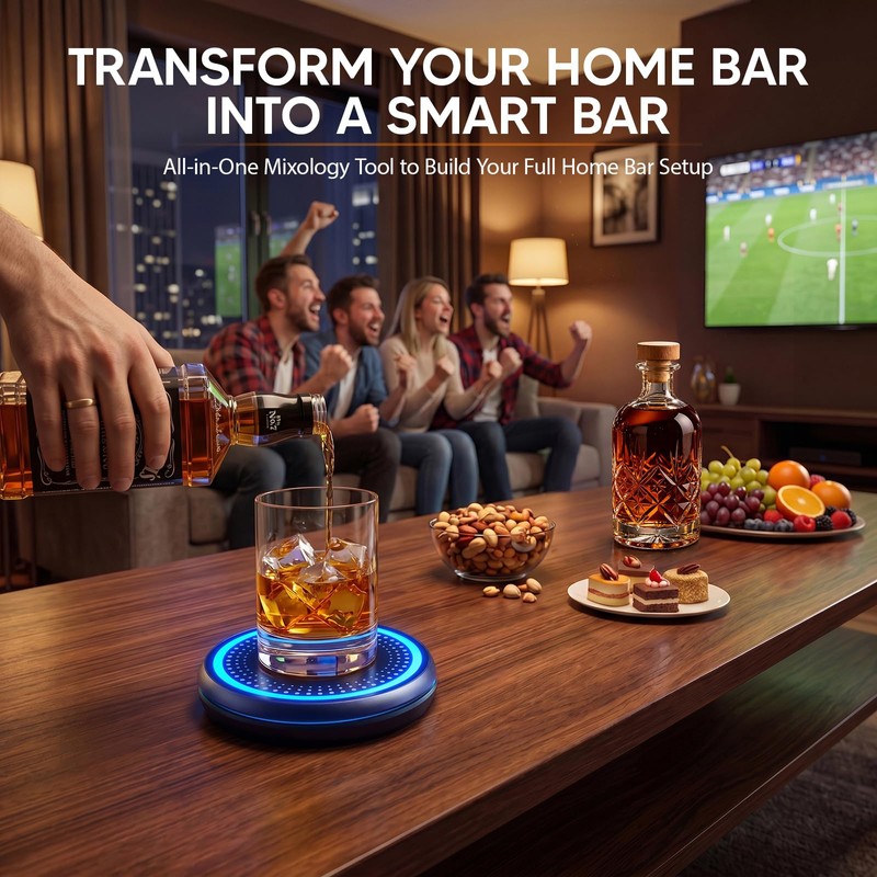 CLIYYD Smart Cocktail Coaster, App-Connected LED Cocktail Maker for Home