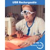 Anpro Magnifying Glasses Headset with Light, 5 Detachable Lenses (1X-3.5X),