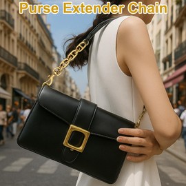 AIERSA 2Pcs Gold Purse Extender Chain,Metal Bag Extender Chains for Women,Short Purse Shoulder Strap for Tote Crossbody Bag Handbags Accessories