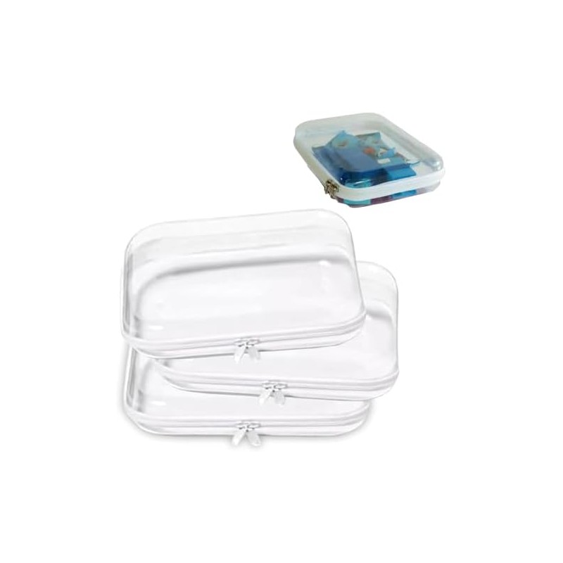 3 Bolsas Organizadoras Transparentes, ​bolsa Dura con Cierre Transparente, la