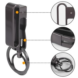 MiOYOOW Titanium Clip Keychain Belt Buckle Organizer Quick Release Keys with Detachable Key Chain for Men, Black