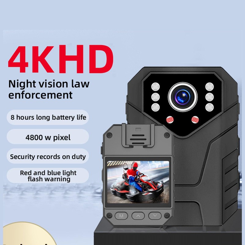 4K HD Body Camera, Portable Clip Camera with Night Vision,