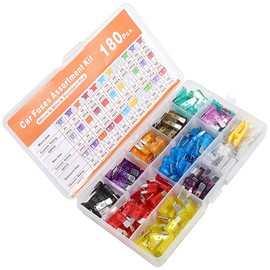 180 piezas Kit de fusibles automotrices Surtido de 11 especificaciones (2A-40A) Mini fusibles estándar de micro hoja con herramienta extractora universal para coche, camión, SUV, barco (2A, 3A, 5A