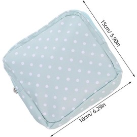 GARVALON Bolsa de almacenamiento para toallas sanitarias 2 unidades con diseño estampado de puntos, ligera y portátil para adolescentes y mujeres, tamaño compacto para uso diario