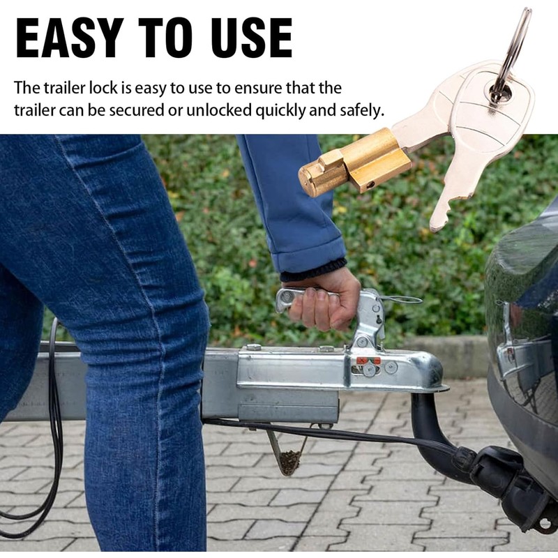 Pack of 2 Trailer Locks with 4 Keys, Plug Lock